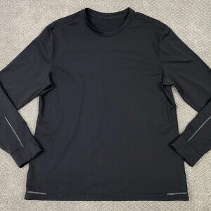 Lululemon Shirt Men's XL Black Long Sleeve Base Layer Compression Stretch Gym